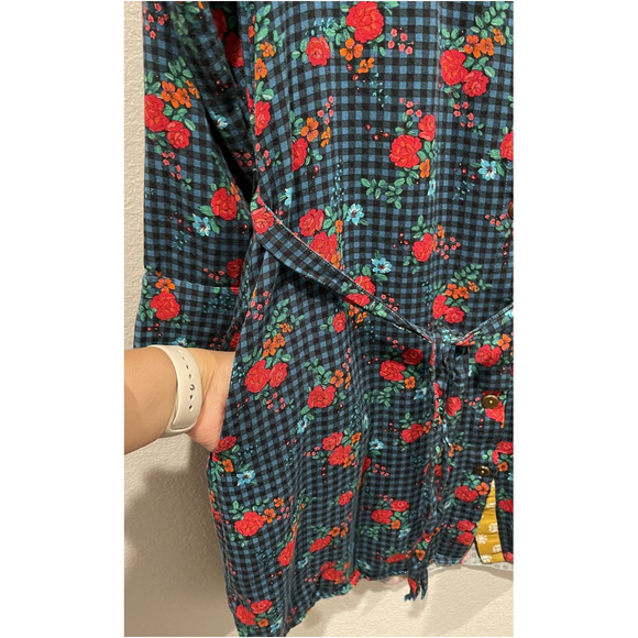 MATILDA JANE Fa La La Gingham Floral Shirt Mini Dress - Picture 5 of 10